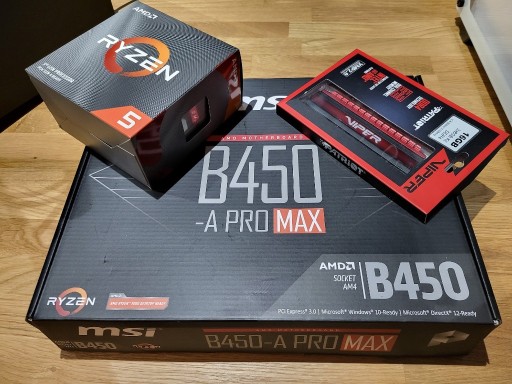 Zdjęcie oferty: AMD Ryzen 5 3600 box, 16GB 3733MHz, MSI B450-A PRO