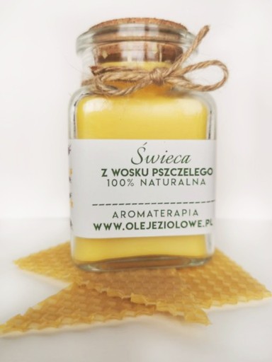 Zdjęcie oferty: Świeca z Wosku Pszczelego |Natural|- średnia 160g.