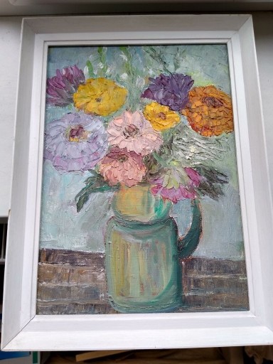 Zdjęcie oferty: Obraz olejny Kwiaty w wazonie