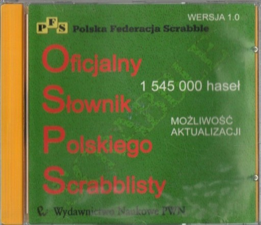 Zdjęcie oferty: Oficjalny słownik polskiego scrabblisty. CD