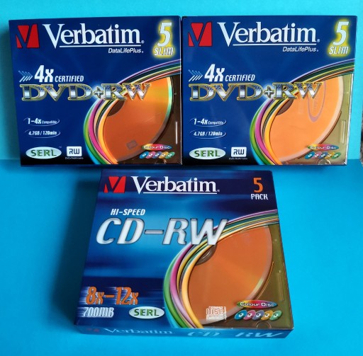 Zdjęcie oferty: Zestaw płyr DVD+RW; CD-RW Verbatim -kolor