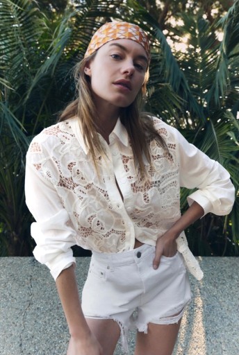 Zdjęcie oferty: Koszula Zara 36 S ażurowa z haftem bluzka 