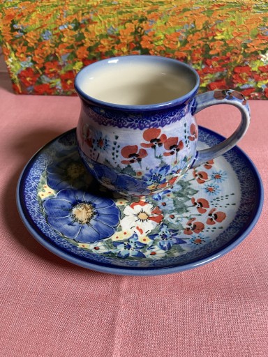 Zdjęcie oferty: Komplet kubek z talerzem ceramika bolesławiecka
