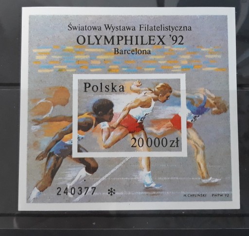 Zdjęcie oferty: Znaczki czyste Polska 1992r Mi.bl 118B Olimpiada