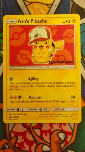 Zdjęcie oferty: Karta Pokemon TCG Ash's Pikachu (SM 109)
