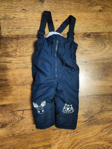 Zdjęcie oferty: Super ciepłe spodnie śniegowe granatowe 86/92