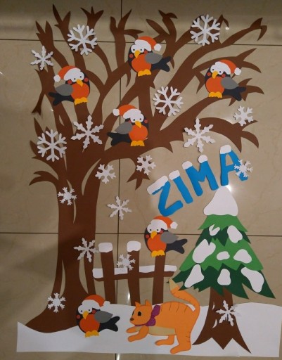 Zdjęcie oferty: Zimowa dekoracja na gazetkę szkolną pingwin