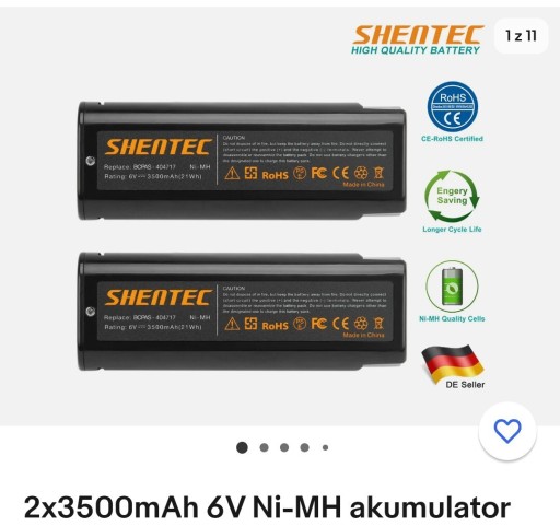 Zdjęcie oferty: 2 baterie akumulatorowe shentec