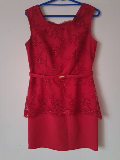 Zdjęcie oferty: Piękna czerwona sukienka Viva L/40 koronka