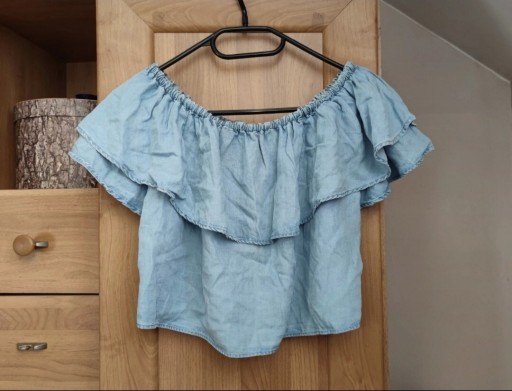 Zdjęcie oferty: Bluzka jeans z falbanami top Zara XS 