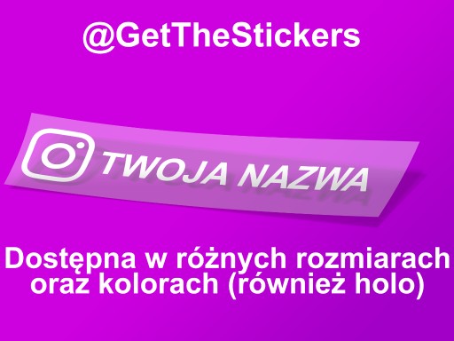 Zdjęcie oferty: Naklejka/Wlepa Twój Instagram/Youtube/Tiktok