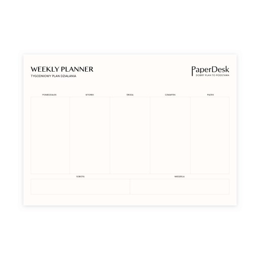 Zdjęcie oferty: Papierowy maxi planner biurkowy – tygodniowa lista