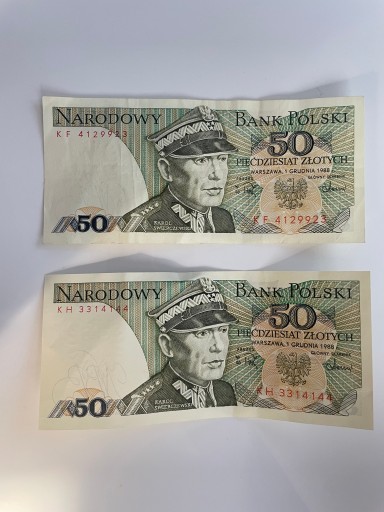 Zdjęcie oferty: Banknoty 50 zł 1988r Karol Świerczewski KH KF