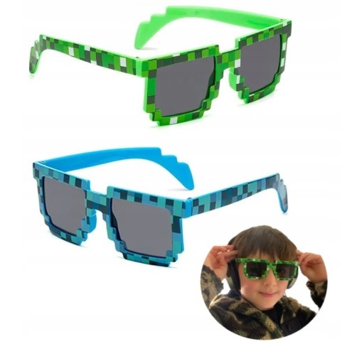 Zdjęcie oferty: Okulary słoneczne MINECRAFT gra pixel 