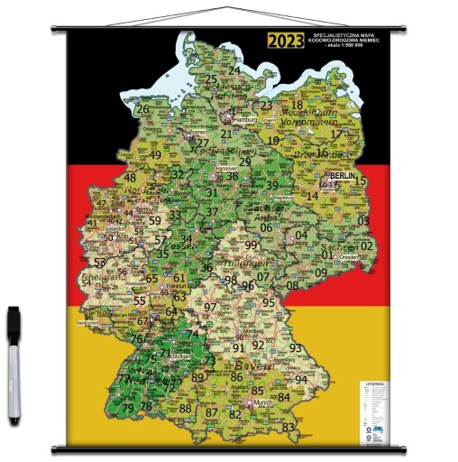 Zdjęcie oferty: Mapa Niemiec Drogowa + kody 160x120 1:560000