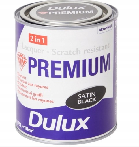 Zdjęcie oferty: Lakier Dulux Premium - Satyna - Czarny - 0,75L