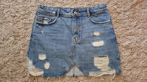 Zdjęcie oferty: Zara Trafaluc spódnica jeans dziury przetarcia 36