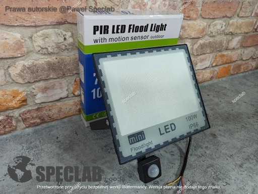 Zdjęcie oferty: LED Naświetlacz 100W z czujnikiem ruchu, klasa A