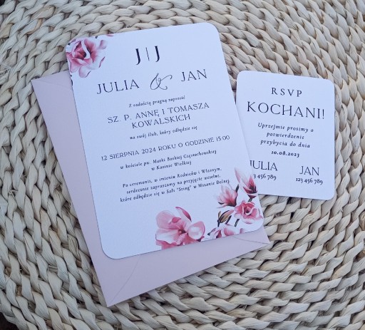 Zdjęcie oferty: Zaproszenie na ślub Różowa Magnolia 