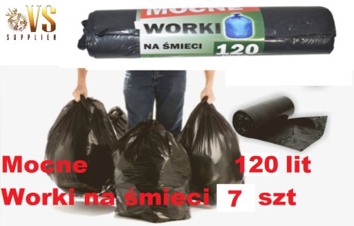 Zdjęcie oferty: WORKI NA ŚMIECI 120L uniwersalne mocne 7 sztuk 