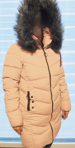 Zdjęcie oferty: Kurtka damska płaszczyk brudny róż pudrowy 175/96A XXL jak L jak nowa 80cm