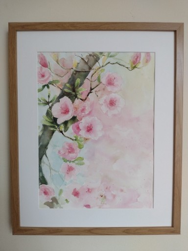 Zdjęcie oferty: Akwarela "Blossom" format z oprawą 40/50cmcm