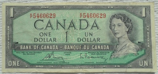 Zdjęcie oferty: Kanada 1 dolar 1954 Saskatchewan Beattie Rasminsky