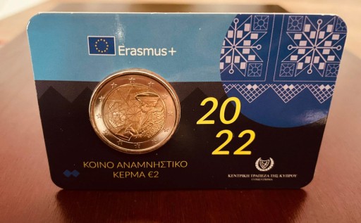 Zdjęcie oferty: 2 euro Cypr 2022 ERASMUS- Coincard BU