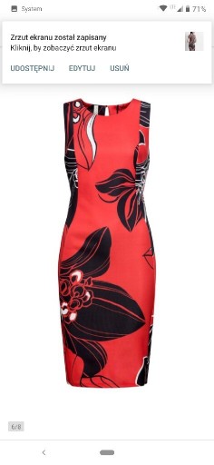 Zdjęcie oferty: Nowa Czerwona Sukienka w kwiaty rozmiar 36