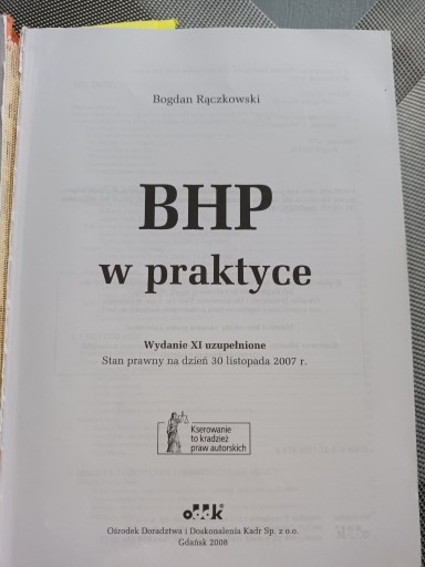 Zdjęcie oferty: Bogdan Rączka BHP w praktyce 