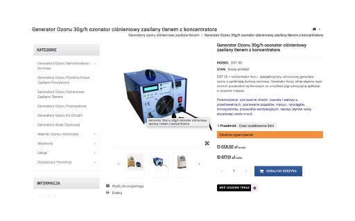 Zdjęcie oferty: OZONATOR 30g/h+KONCENTRATOR