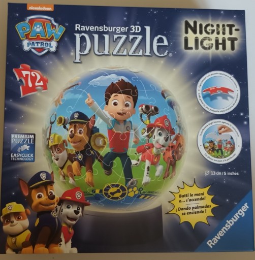 Zdjęcie oferty: Puzzle 3d Psi Patrol Lampka Ravensburger 