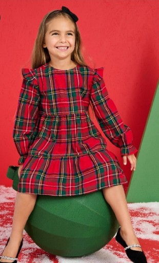 Zdjęcie oferty: Sukienka dziecięca świąteczna krata do SESJI  babydoll 140