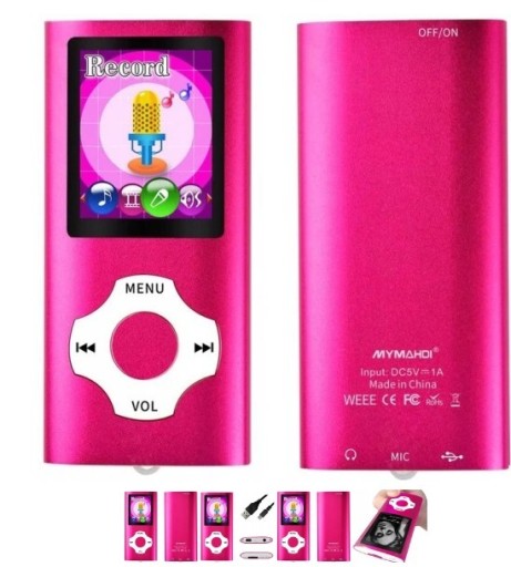 Zdjęcie oferty: Przenośny odtwarzacz MP3 MP4 MYMAHDI różowy