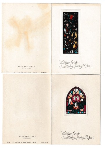 Zdjęcie oferty: 3 kartki świąteczne, Ars Christiana, lata 1963-71