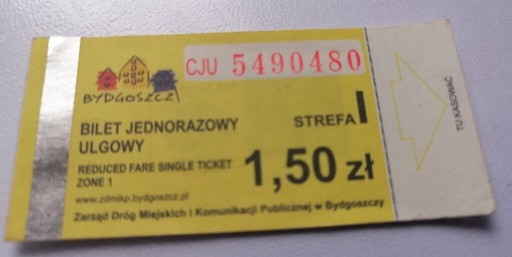 Zdjęcie oferty: Zestaw trzech biletów ulgowych mzk Bydgoszcz 