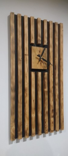 Zdjęcie oferty: Zegar ścienny drewniany lamele 40 x 80 opalany 