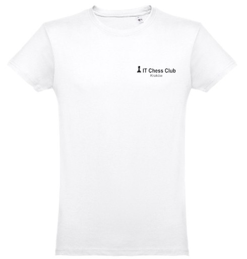 Zdjęcie oferty: T-shirt koszulka bawełniana z logo IT Chess Club Kraków, rozmiar M, biała