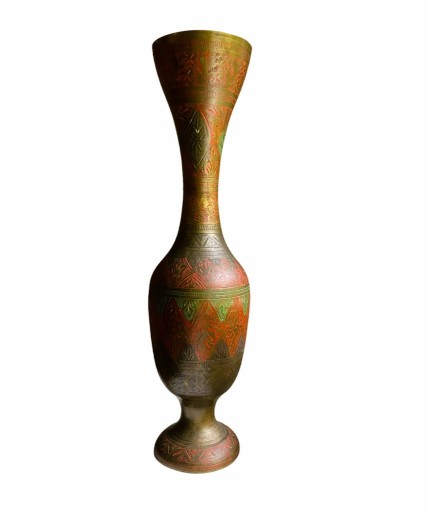 Zdjęcie oferty: Mosiężny hinduski wazon zdobiony