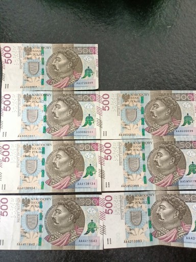 Zdjęcie oferty: Banknoty 500zł seria AA