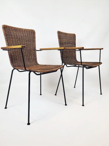 Zdjęcie oferty: Para krzeseł wiklinowych z lat 70, vintage,prl.