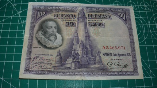 Zdjęcie oferty: Banknot - Hiszpania 100 Pesetas - 1928 P.76