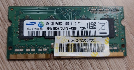 Zdjęcie oferty: Pamięć Samsung DDR3 2GB 1333Mhz (10600S) Laptop