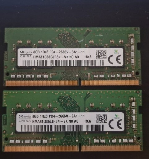 Zdjęcie oferty: Pamięć RAM laptop Hynix 16 GB DDR4 2666V SODIMM 