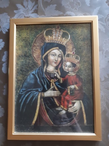 Zdjęcie oferty: Obraz w ramie Matka Boża z Dzieciątkiem 24x32cm