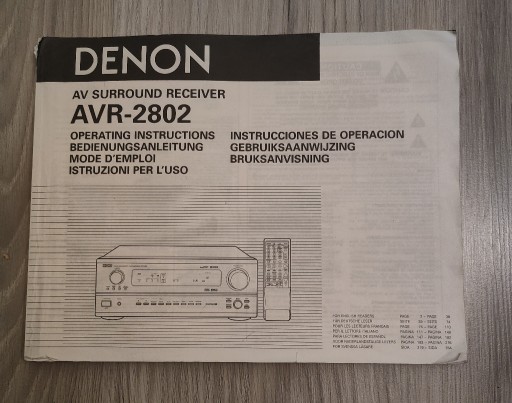 Zdjęcie oferty: Instrukcja obsługi do amplitunera Denon AVR-2802 oryginalna