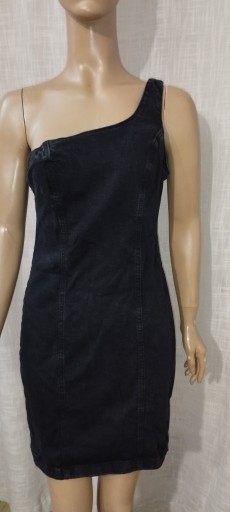 Zdjęcie oferty: jeansowa sukienka na jedno ramię czarna r. 42