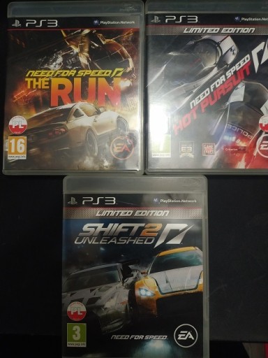 Zdjęcie oferty: NEED FOR SPEED RUN + HOT PURSUIT + SHIFT 2 PL PS3