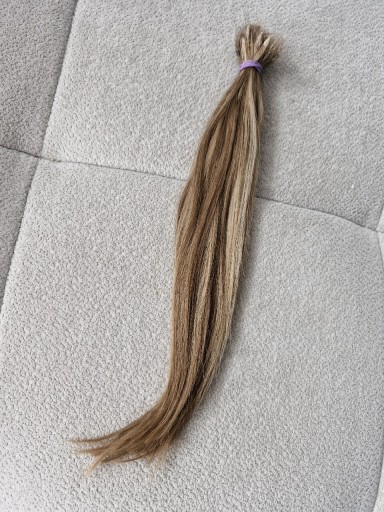 Zdjęcie oferty: Włosy dziewicze naturalne ciemny blond  40gr  38cm