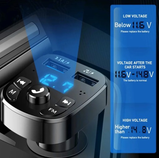 Zdjęcie oferty: Samochodowy odtwarzacz MP3 FM Bluetooth 5.0